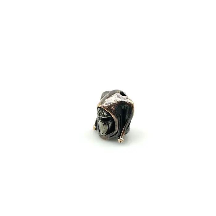 Perles de couteau ninja en laiton blanc fait à la main, outils de bricolage en plein air, cordon en cuivre original, porte-clés de nervure PmotZipper, accessoires EDC