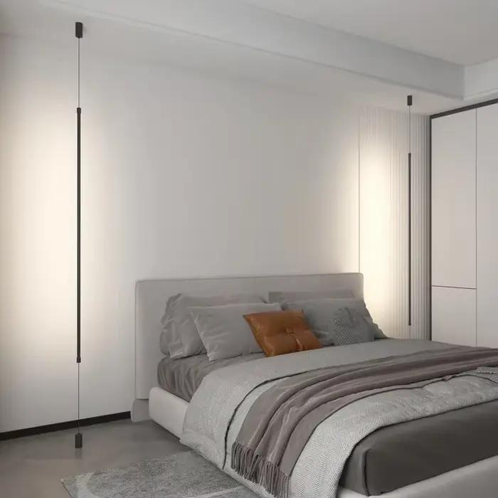 Lampadaire LED moderne noir de 120cm, éclairage décoratif pour la maison, luminaire d'intérieur pour salon, chambre à coucher, salle à manger
