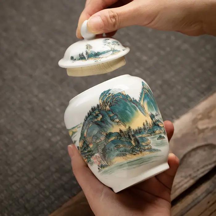 Vase à Bouteille Vintage en Céramique avec Couvercle