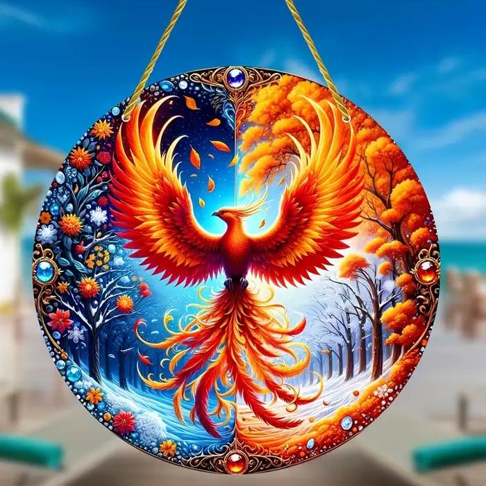 Superbe logo décoratif en acrylique avec Phoenix, décoration polyvalente pour la maison, le mur, la porte, le porche, ktDesign saisonnier