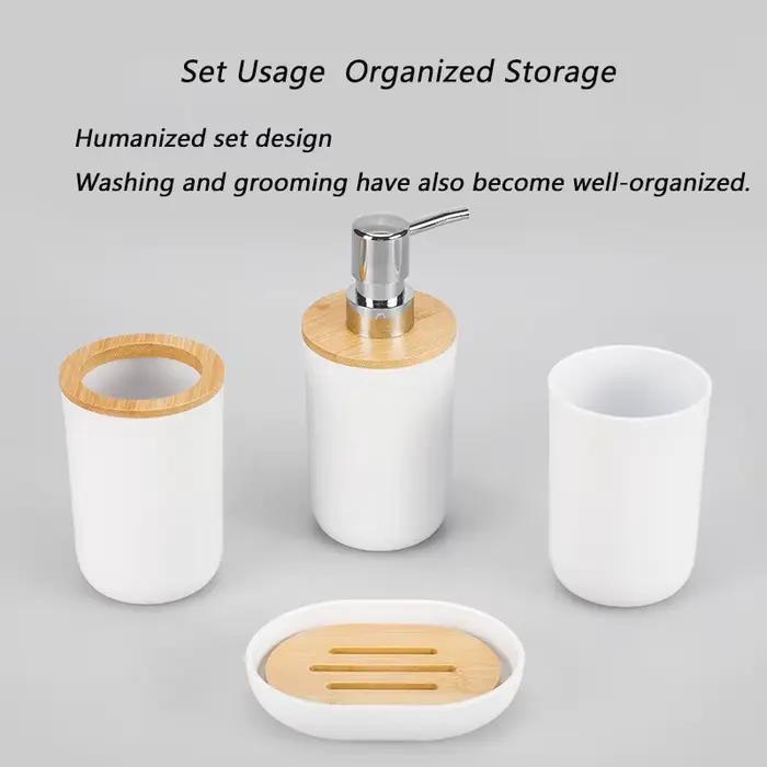 HOBamboo et kit en bois, fournitures de toilette nordiques, ensemble de rangement HOFour Piece, à la mode