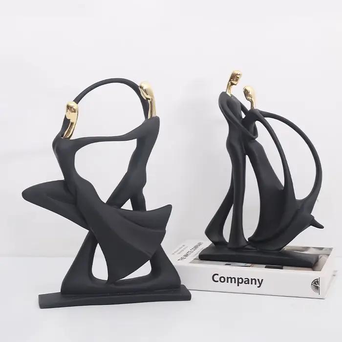 Sculpture en résine de danseuse de musique abstraite scandinave - Figurine de ballet moderne pour bibliothèque, décoration de bureau minimaliste et amateur d'art