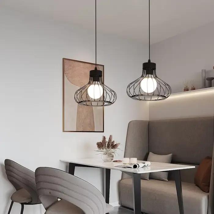 Créatif moderne nordique personnalisé hôtel escaliers salle à manger salon noir intérieur décor pendentif lumières haut plafond lustres