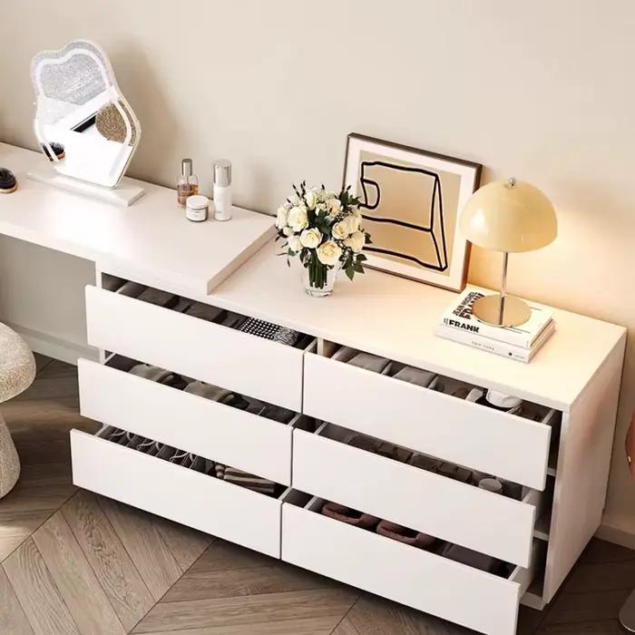 Miroir blanc coiffeuse minimaliste bois tiroir De rangement