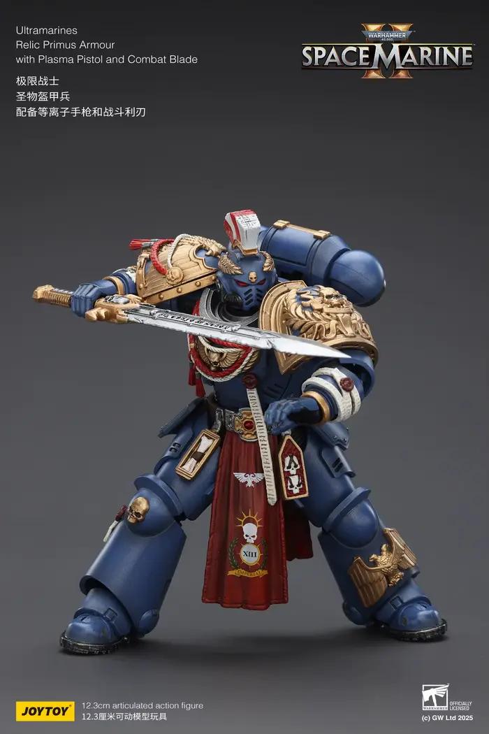 【Accessoires】Figurines d'action Joytoy Warhammer 1/18 Ultramarines Relic Primus Armour avec pistolet à plasma et lame de combat, modèle de jouet