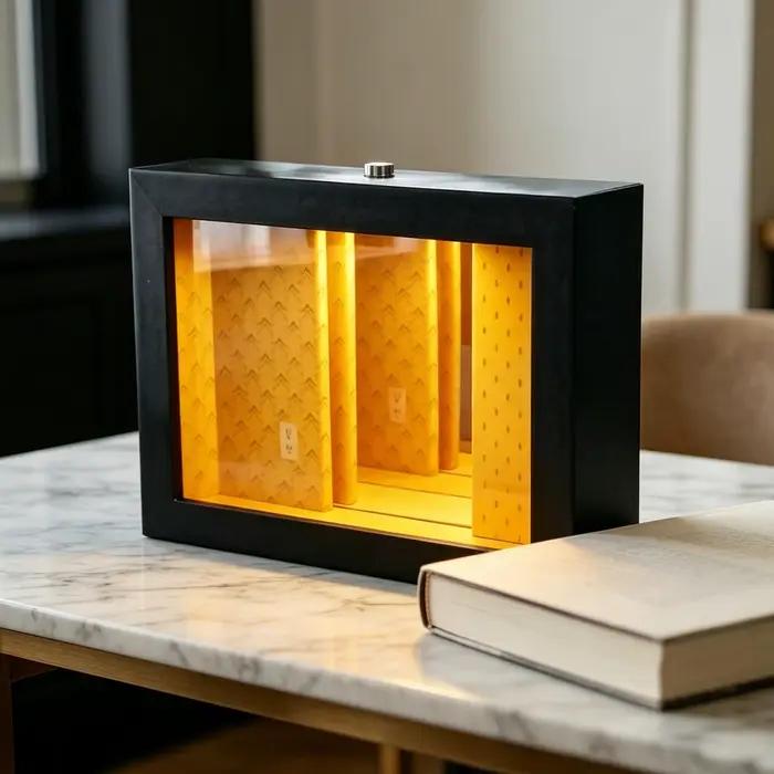 Décoration de bureau : Cadre lumineux avec miroir 3D effet abysse