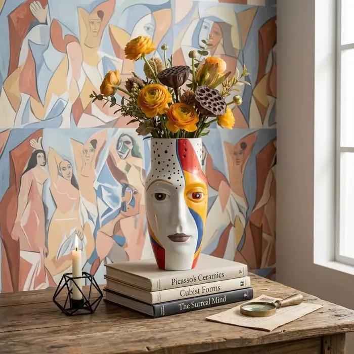 Vase en résine vitreuse figuratif abstrait moderne pour décoration intérieure artisanale vase de table pour femmes et occasions spéciales