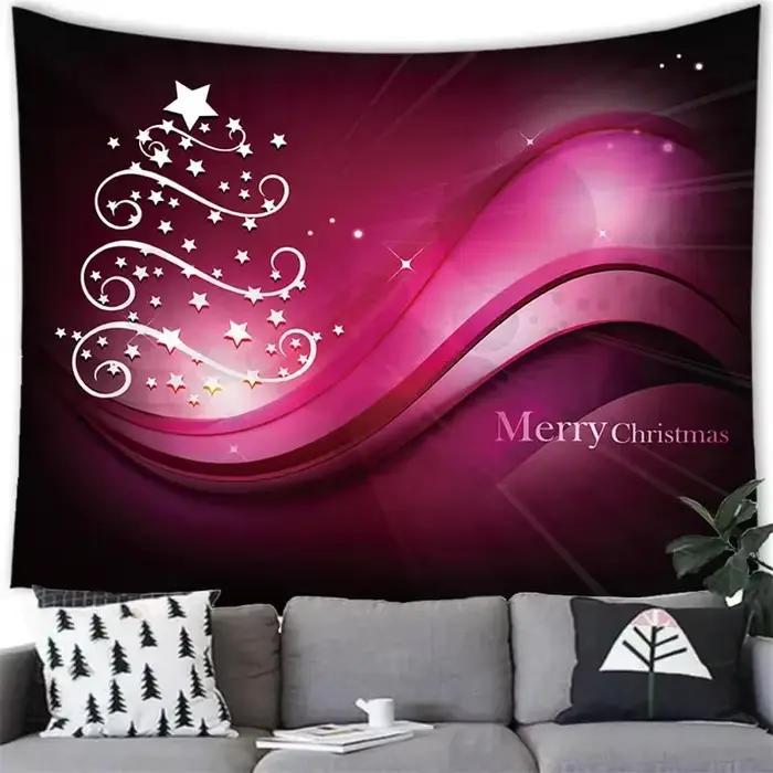 Tapisserie de thème de Noël salon canapé décoration d'intérieur polyvalente en polyester multicolore pour femmes et familles occasions spéciales