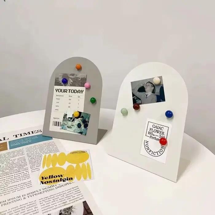 Tableau d'affichage de bureau en métal, plaques sur pied, ornement, panneau de messages de grande capacité, panneau de rangement décoratif