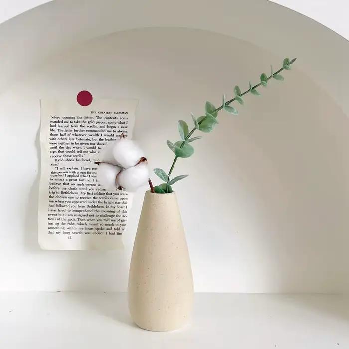 Vase en céramique INS, pot à fleurs blanc