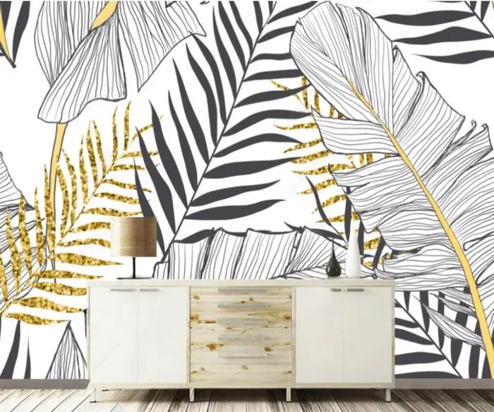 Papier peint mural personnalisé Feuilles de plantes tropicales