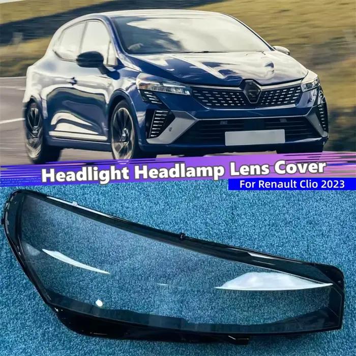 Pour Renault Clio 2023 : Coque de lentille de phare avant, verre de phare, couvercle de phare avant, accessoire automobile