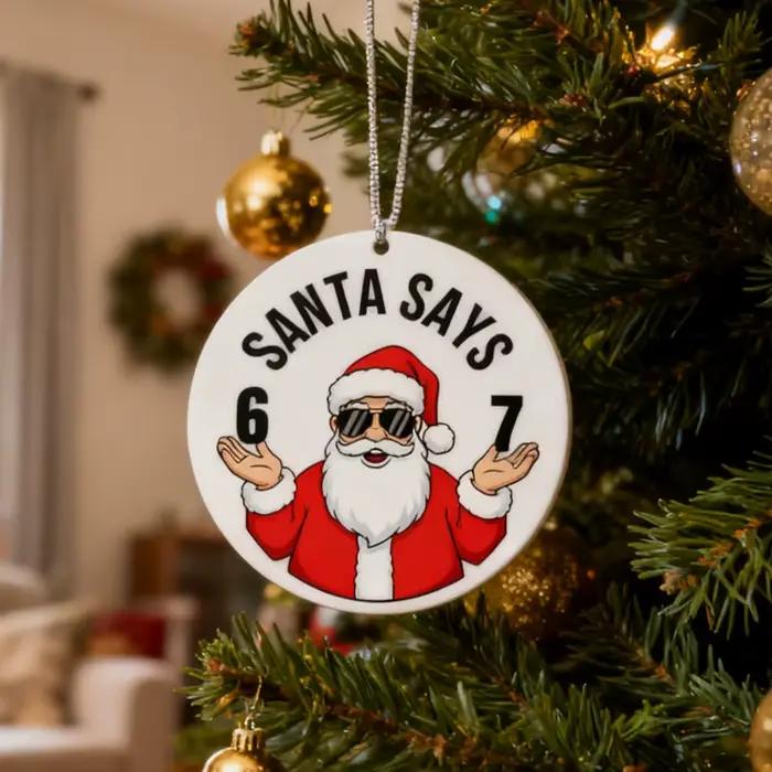 Ornement de noël du père noël dites à 77, décor d'arbre, cadeau de vacances coquin, cadeau Unique, décoration d'échange mignonne, bas W1M7