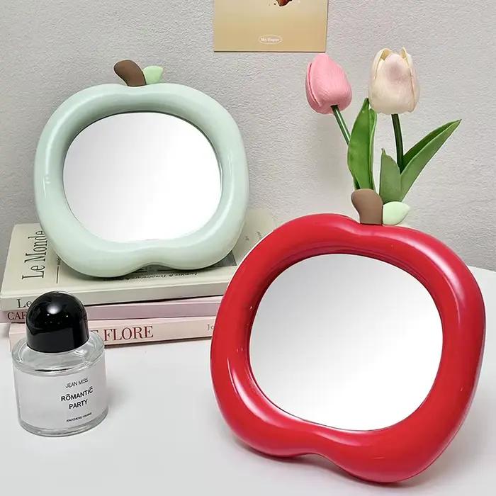 Miroir de maquillage en forme de pomme INS Apple élégant pour chambre à coucher, bureau et voyage occasionnels