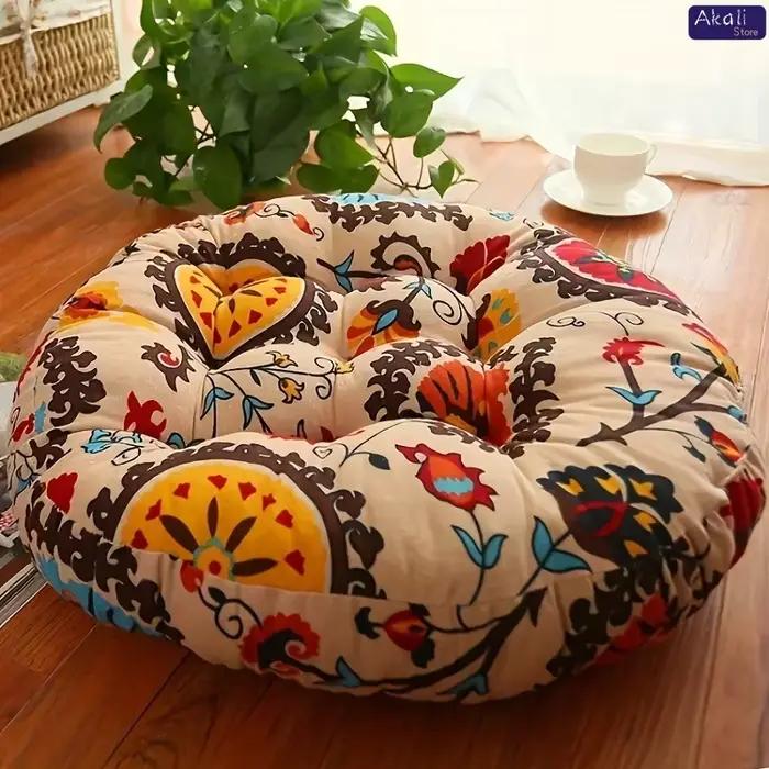 Coussins de sol en coton et lin doux