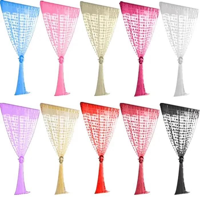 Rideau transparent coloré à motif d'amour romantique