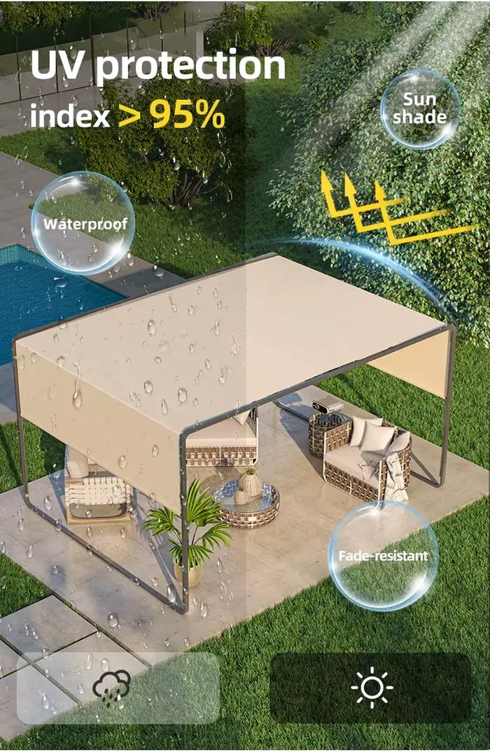 Pergola, Alliage d'aluminium 6063-T5 haute résistance, 3x3x2,2m, Gazebo, Protection UV, Auvent Sunbrella, Pavillon pour jardin, terrasse