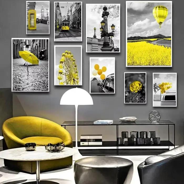 Image de paysage européen en noir et blanc pour la décoration intérieure