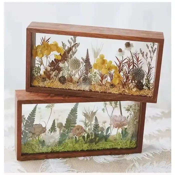 Cadre de boîte à ombre, cadre photo pour fleurs séchées, cadre d'affichage de fleurs séchées en bois pour souvenirs, Bouquet de Photos de récompense