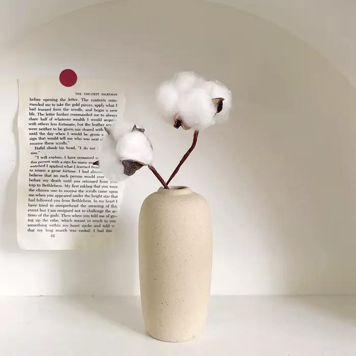 Vase en céramique INS, pot à fleurs blanc