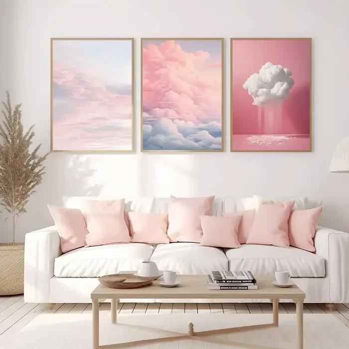 Affiches et imprimés de ciel nuage rose Pastel