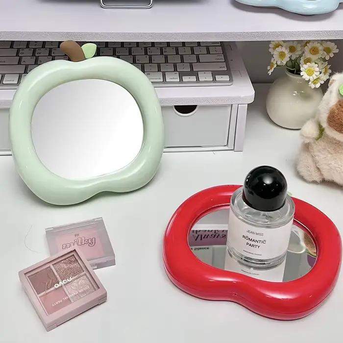 Miroir de maquillage en forme de pomme INS Apple élégant pour chambre à coucher, bureau et voyage occasionnels
