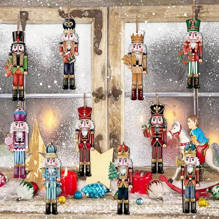 Ensemble décoratif casse-noisette en bois