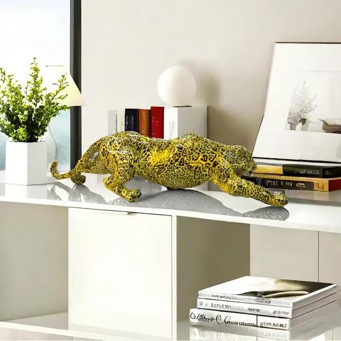 Statue de guépard, Sculpture léopard en résine