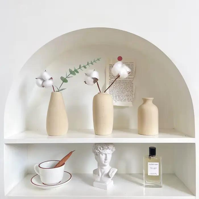Vase en céramique INS, pot à fleurs blanc