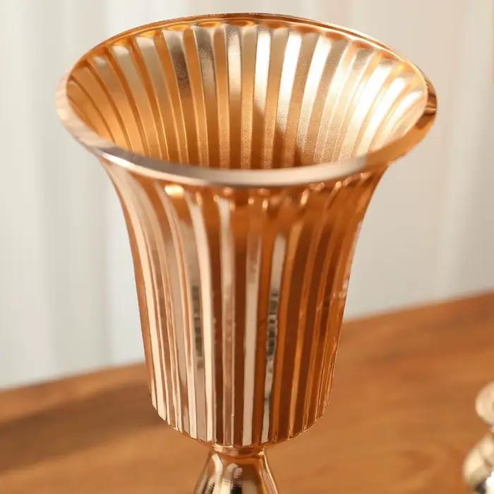 Vase romantique en fer forgé doré, Art floral doré, accessoires Photo de mariage, Anti-chute, porte-fleurs simulés, Restaurant