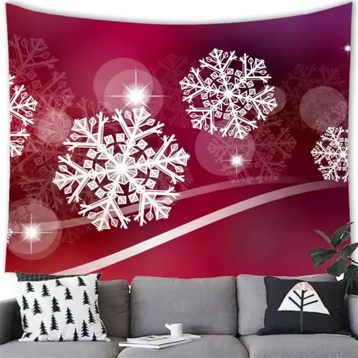 Tapisserie de thème de Noël salon canapé décoration d'intérieur polyvalente en polyester multicolore pour femmes et familles occasions spéciales