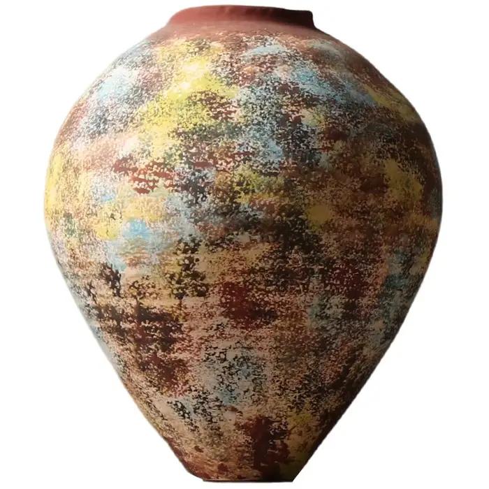 Vase en céramique rétro coloré avec motifs graffiti pour intérieur moderne et contemporain pour femmes et hommes occasions spéciales