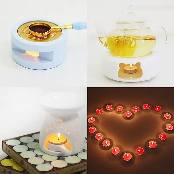 10 pièces/boîte bougie de cire de thé naturelle non parfumée blanche sans gouttes petite