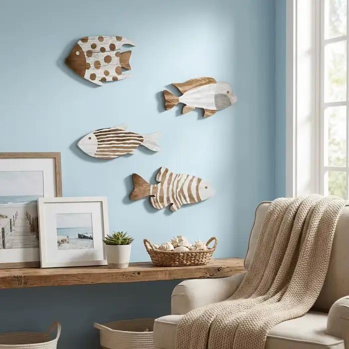 Décoration murale en bois style marin