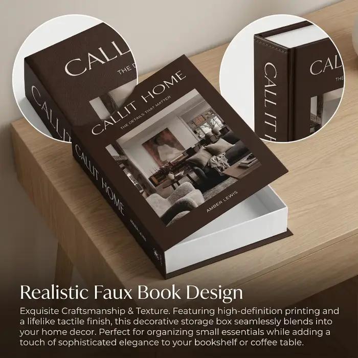 Boîte de rangement décorative en forme de faux livre