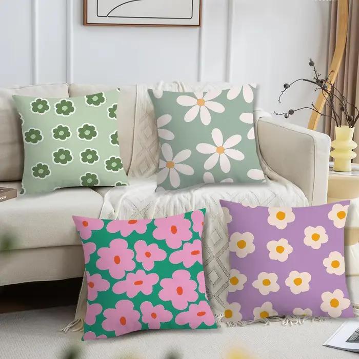 Housse de coussin mignonne en forme de fleur F