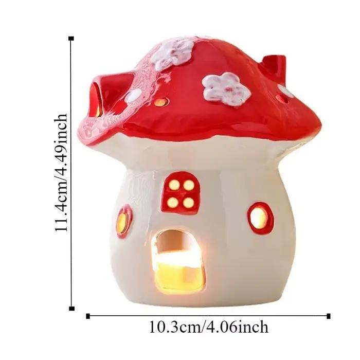 Bougeoir champignon mignon, brûleur d'encens champignon créatif et romantique, poêle d'aromathérapie en céramique antidérapant et Non toxique
