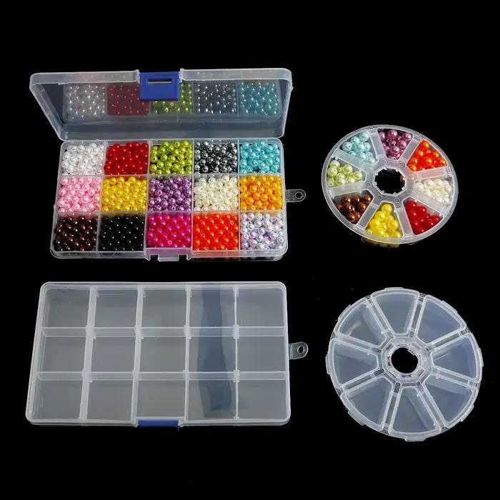 Boîte à bijoux à compartiment réglable 1-24 grilles boîtes de rangement en plastique Transparent conteneur perles boucle d'oreille Rectangle organisateur boîte