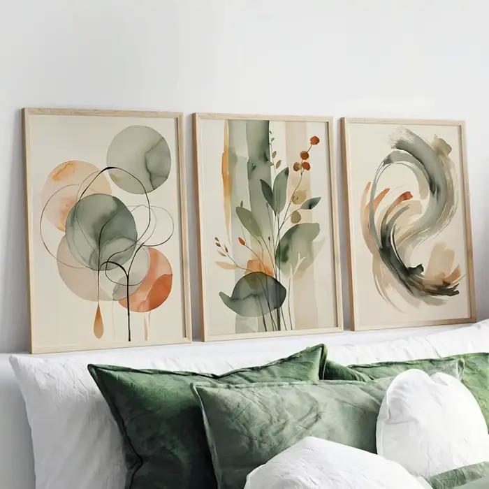 Lot de 3 tableaux muraux sans cadre