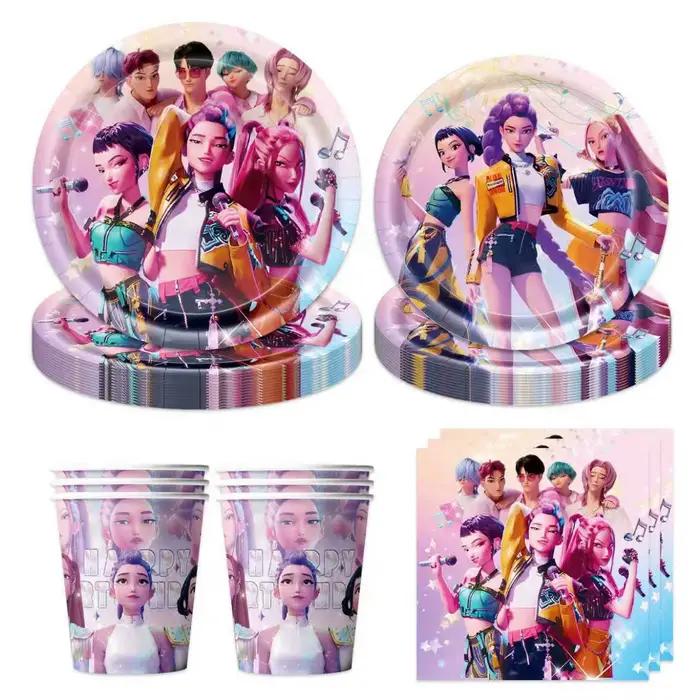 Ensemble de décorations d'anniversaire sur le thème du K-Pop pour les fêtes de filles