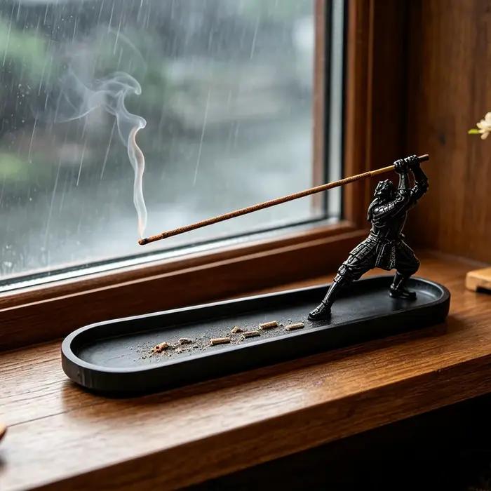 Brûleur d'encens japonais, attrape-cendres fantaisie japonais, brûleur de bâtonnets d'encens pour la maison, le salon, la chambre, la salle de yoga, le bureau, l'entrée