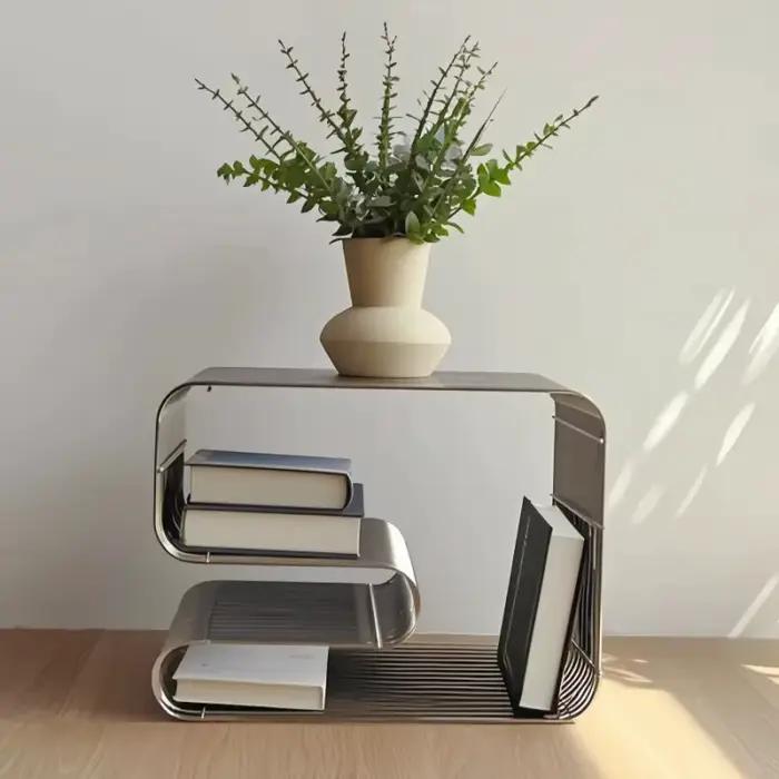 Table basse scandinave moderne en métal – Meubles de salon minimalistes et élégants