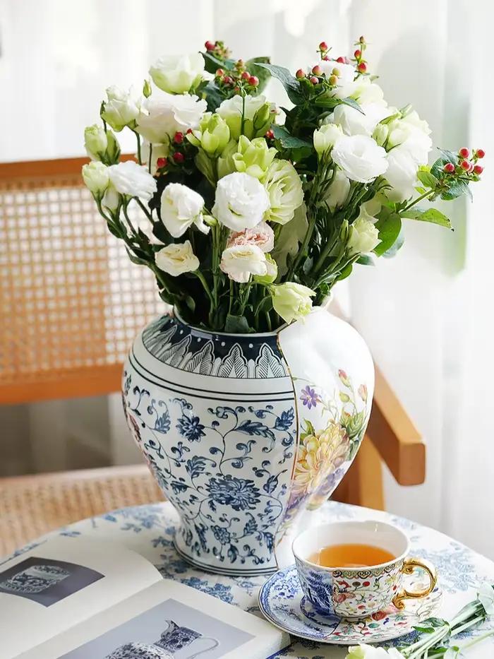 Vase en céramique rétro chinois pour la décoration intérieure