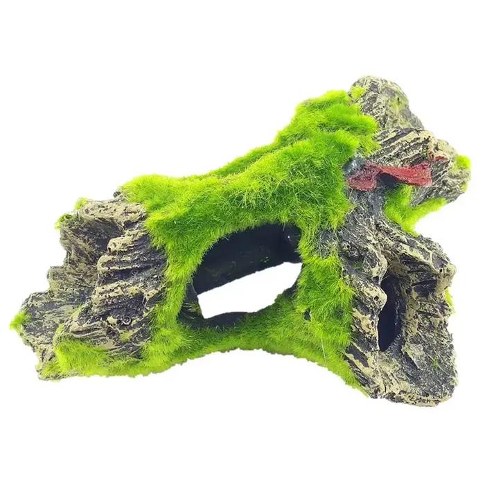 Décoration de coffre d'arbre d'aquarium en résine pour décoration d'aquarium pour cacher crevettes et poissons paysage roche cachette grotte