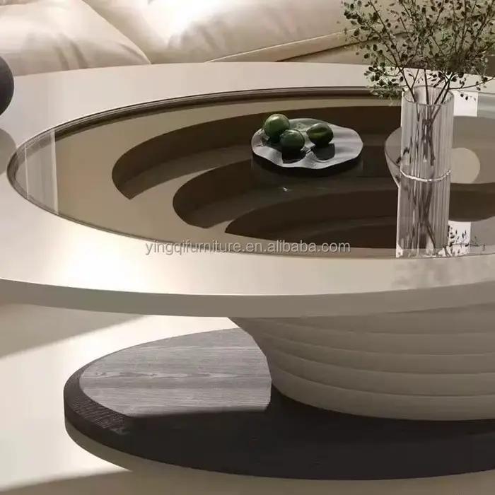 Tables basses créatives nordiques pour meubles de salon avec miroir supérieur en verre sur la Table centrale