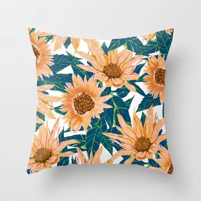 Juste de coussin d'été tournesol