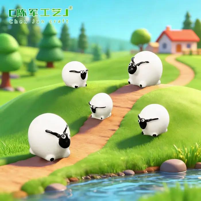 Micro paysage en mousse de mouton blanche