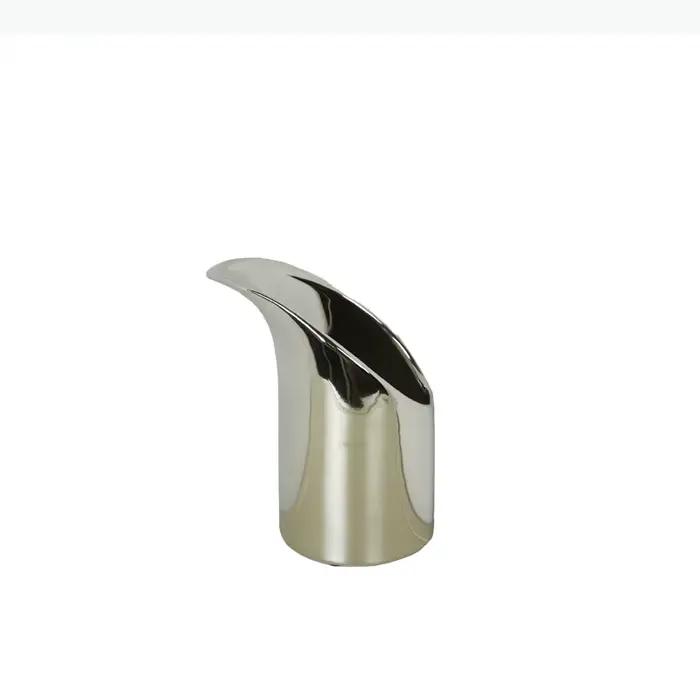 Vase en céramique argenté géométrique à ouverture inclinée pour calla, pot d'arrangement floral, accessoires de décoration intérieure