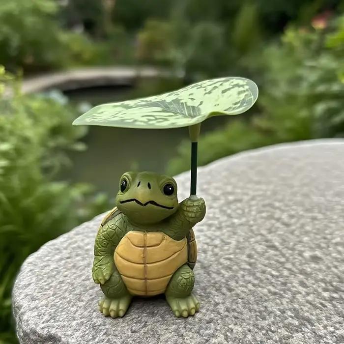 1 pièce d'ornement en résine en forme de petite tortue mignonne
