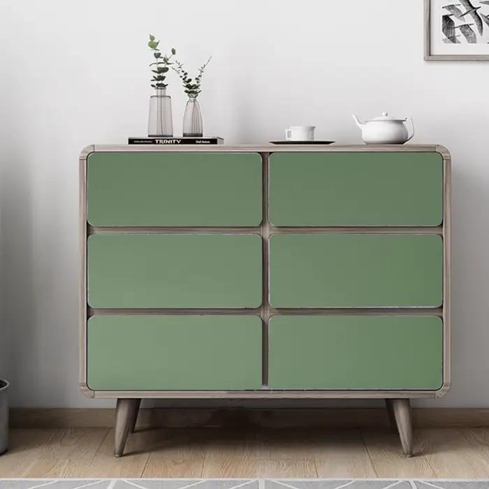 Papier peint auto-adhésif vert sauge résistant à l'eau et à la moisissure pour cuisine et chambre à coucher moderne et durable
